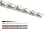 Ralbay 6 Lights Brushed Nickel Bathroom Lights Fixtures Dimmable 5 Color Temperature Acrylic Modern Brushed Nickel Vanity Lights for Bathroom Brushed Nickel-5 CCT 40.4 inch