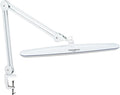 Task Lamp with Clamp, 23 Inch Lamp Head, Bright 182PCS LEDs,5 Color Temperatures, 5 Brightness Levels, Metal Swing Arm 24W 2200 Lumen Dimmable Led Desk Lamp (White, CCT)
