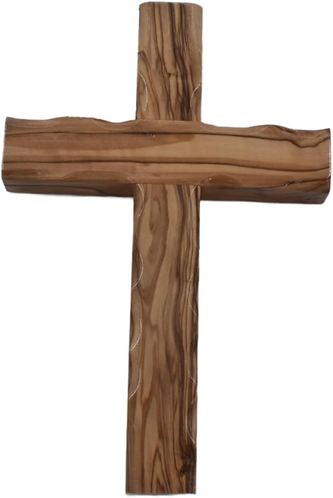 Handcrafted Olive Wood Wall Cross – 6 Inch Cross from the Holy Land | Christian Wooden Cross for Home, Church, Baptism, or Memorial Gift
