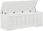 51.2" Storage Chest Extra Large,Storage Bench with 2 Safety Hinges,Shoe Bench,51.2 * 15.7 * 19.1 inches,Wooden Trunk for Bedroom,livingroom,entryway,Supports 220 lb,Easy Assembly(White).