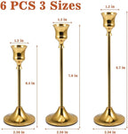 Candlestick Holders, Taper Candle Holders Brass Gold Candlestick Holder Candle Stick Holders kit Classic Decorative Candle Stick for Christmas, Fireplace Wedding Party Dinner Tables Décor