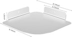 8" Floating Corner Shelf, Metal Corner Shelf Wall Mount for Wall Storage, for Smart Home, Speakers, Internet Router, Security Camera - for Bathroom, Kitchen, Bedroom, and Living Room (Silver)