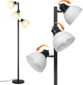 63" Modern 3-Head Adjustable Floor Lamp, Standing Lamp with Glass Shades for Living Room, Bedroom & Office,3x9W E26 LED Bulbs Included, Weighted Base
