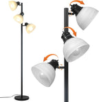 63" Modern 3-Head Adjustable Floor Lamp, Standing Lamp with Glass Shades for Living Room, Bedroom & Office,3x9W E26 LED Bulbs Included, Weighted Base