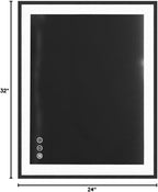 ISKM Framed LED Mirror for Bathroom 32"x24", Dimmable LED Bathroom Mirror with Lights, Anti-Fog, Front and Backlit Lighted Mirror 3-Colors, Shatterproof, Memory Function