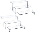 HIIMIEI Acrylic Display Risers, 6 Pcs 9" Large, Thickened 5mm Clear Rectangular Risers for Cupcake Stand, Tiered Display Stand for Collectibles