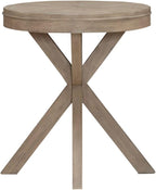 Liberty Furniture Brentwood Round End Table for Living Room - Sandstone Oak Wood