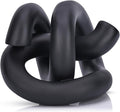 LCCCK Funky Abstract Black Knot Knick Knacks - Black Accent Decor for Coffee Table & Tv Stand, Modern Geometric Sculpture Scandinavian Minimalist Home Statue Decorative Objects Entryway Bookcase Book