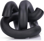 LCCCK Funky Abstract Black Knot Knick Knacks - Black Accent Decor for Coffee Table & Tv Stand, Modern Geometric Sculpture Scandinavian Minimalist Home Statue Decorative Objects Entryway Bookcase Book