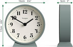 NEWGATE® Theatre Mantel Clock | Modern Classic Round Design | Asparagus Green | Contemporary Style for Desk, Table, Shelf or Bedside