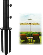 Patio Umbrella Stand Base,Heavy Duty Outdoor Umbrella Holder with 3 Ground Spikes for Stability, Umbrella Holder Base for Beach, Deck, Lawn, Garden,Concrete