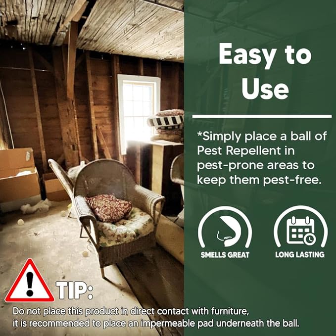 Pest Repellent, Rodent Repellent for Indoor/Outdoor, Mouse Repellent, Peppermint Repel Mice/Rat/Pest/Roach/Spider/Ant from Nesting in Car/RV/Garage/Shed/House, Safe for Kids and Pets - 8P