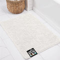KANGAROO Bathroom Rugs, Chenille Soft Absorbent Bath Rug, Shaggy Shower Mat, Quick Dry Machine Wash Bathmat, Plush Carpet Mats for Tub, Bathtub and Room Home Decor Accessories, 60x24, White