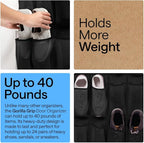 GORILLA GRIP Over the Door Shoe Organizer, 24 Extra Large Breathable Mesh Pockets, Space Saving Hanging Storage Holder, 4 Hook Closet Rack Hanger, Hangs on Closets for Shoes and Accessories, Black