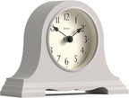 JONES CLOCKS® Speakeasy Mantel Clock | Classic Napoleon’s hat Design | Gray | Contemporary Classic Style for Desk, Table, Shelf or Bedside