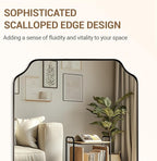 ANDY STAR Rectangle Mirror 30x40 Inch, Brushed Bronze Scalloped Mirror for Bathroom, Rust-Proof Stainless Steel 1" Frame, Antique Scalloped Edge Design Ideal for Home Decor
