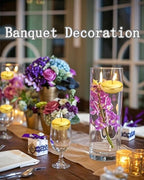 Floating Candles 3 inch Unscented and Non-Dripless Wax Burning for 13-15 Hours, 12 Pack Gold Floating Candles Used for Cylindrical Vases, Centerpieces at Parties Wedding and Home Decorations