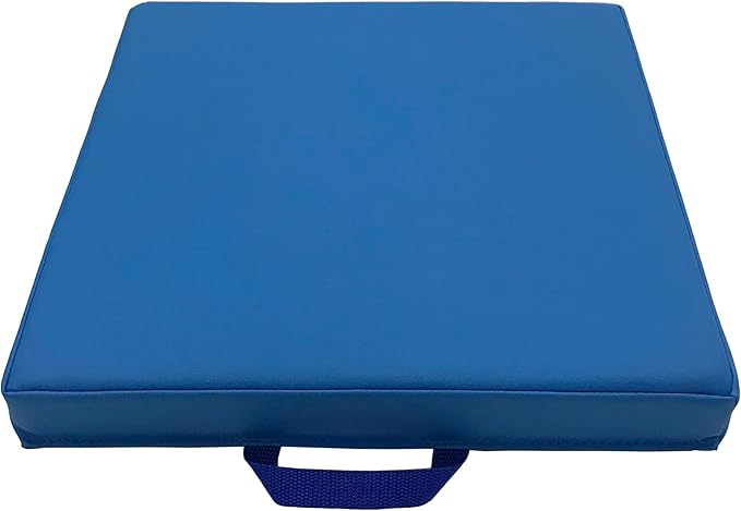Factory Direct Partners SoftScape 15 inch Classroom Floor Cushion with Handle; Flex Seating for Daycare, Preschool, Playroom; 2 inch Thick Deluxe Foam (6-Piece) - Navy/Powder Blue, Square, 12228-NVPB