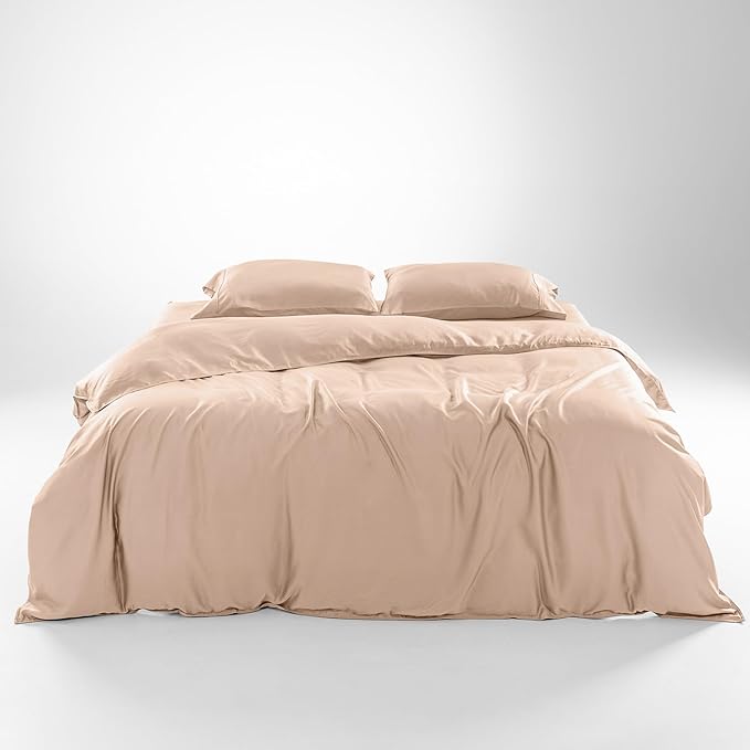 Olive + Crate Tencel Eucalyptus Cooling Duvet Cover Set - Hypoallergenic, Lyocell Tencel Duvet Cover - Temperature Regulating with Hidden Button Closure & Corner Ties - Queen Size [Terracotta Clay]