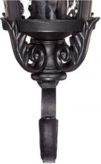 John Timberland Marseille Traditional Outdoor Wall Light Fixture Black Steel Scroll 19" Clear Hammered Glass Downbridge Arm for Exterior House Porch Patio Outside Deck Garage Front Door Home