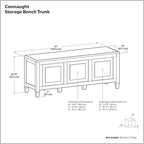 SIMPLIHOME Connaught Entryway Storage Bench - 51 inch Wide Solid Wood Storage Trunk Seat in Dark Kona Brown, Traditional Bench for Entryway or Living Room with Lift-Up Lid and Decorative Moulding