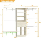 Armocity 8FT Closet System, 96 inches Closet Organizer System with Drawers, Closet Systems for Walk-in Closet, Built in, Greige Oak