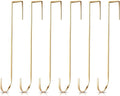Hotop 15 Inch 6 Pcs Wreath Hangers for Front Door Over The Door Hanger Hooks Steel Wreath Doors Hangers Clothes Towel Hooks Holder for Christmas Halloween Front Decorations Welcome Sign(Champagne)