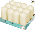 BOLSIUS 12 Ivory Pillar Candles - 2.7 x 6.7 inch Unscented Candle Set - Dripless Clean Burning Smokeless Dinner Candle - Perfect for Wedding Candles, Parties and Special Occasions