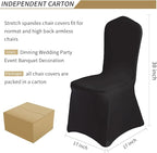 10 Pcs Black Washable Removable Universal for Wedding Party Dining Banquet Polyester Spandex Stretch Slipcovers Chair Covers