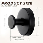 Reusable Heavy Duty Suction Cup Hooks for Kitchen/Bathroom/Shower - Wet-Proof Hooks for Towels, Robes, Loofah&Wreaths/No Drill Mounting on Glass, Tile, Metal (4, Matte Black)