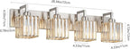 Modern Bathroom Vanity Light 4-Lights Brushed Nickel Vanity Light Crystal Wall Light Bathroom Light Fixtures