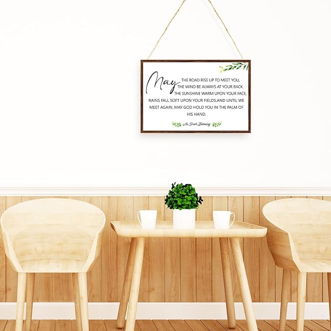 Irish Blessing Sign Wood Plaque Wall Decor,Irish Home Blessing Wooden Hanging Sign Wall Pediments for Home Front Door