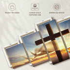 Elephant Stock Holy Cross Wall Art Multi Piece Canvas - 5 Panel Christian Pictures Decor - Digital Design Canvas Print - Christian Wall Decor - 55" X 24"