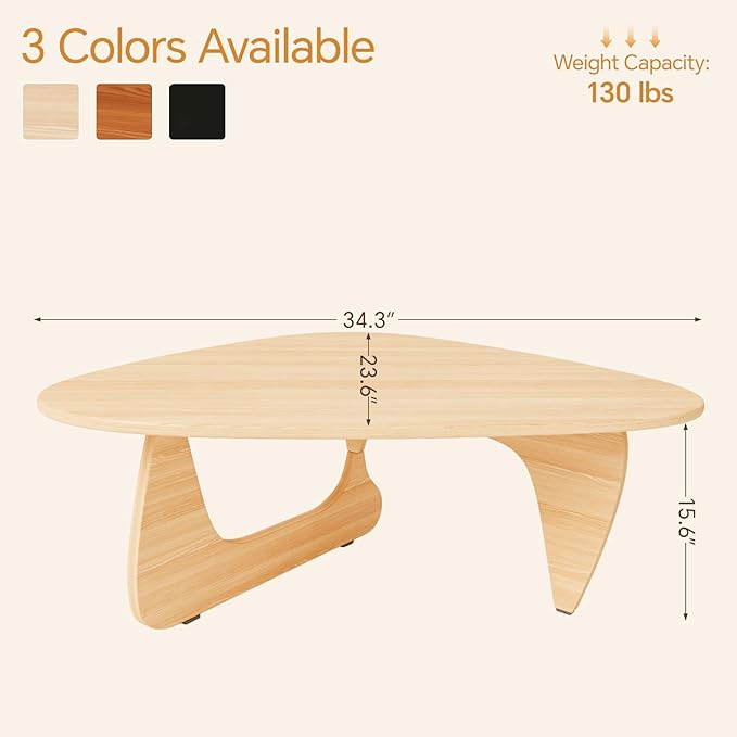 Coffee Tables Wood Small Farmhouse Coffee Table Mid-Century Modern Wood Center Table for Living Room, Original, 35 Inch