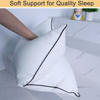 Luxury Down Fiber Pillows Queen Size, Bed Pillows for Sleeping, Pillow for Back, Stomach or Side Sleepers