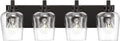 Bathroom Light Fixtures, 4-Light Modern Vanity Light with Clear Glass Wine Glass-Shaped Shade, Vanity Lighting Fixtures Over Mirror, Matte Black, VL155-MB-4