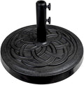 Sundale Outdoor Umbrella Base 48lbs with Stainless Steel Umbrella Tube, Heavy Duty Square Resin Umbrella Stand, Black