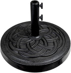 Sundale Outdoor Umbrella Base 48lbs with Stainless Steel Umbrella Tube, Heavy Duty Square Resin Umbrella Stand, Black