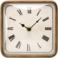 NIKKY HOME Vintage Silent Non-Ticking Table Clock, Shelf Desk Top Clock Battery Operated, Retro Home Decor for Bedroom Living Room Mantel Desktop Countertop, Gold