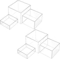 6 Pcs 3 Sizes Buffet Risers, Acrylic Display Riser Boxes,5 Sided with Hollow Bottoms Transparent Acrylic Cube Display Nesting Risers, Food Risers for Buffet Table, Large Medium Small Clear Display Stand