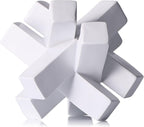 XMGZQ White Knot Statue for Coffee Table Decor,Modern Minimalist Geometric Knot Sculpture and Figurines,Abstract Art Line Decorative Ornaments Knick Knacks for Shelves,Bookcase,Console,Tabletop,Entry