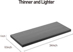 Wall Shelf Set of 1,Dark Wood Floating Shelves 24 in W x 10 in D x 1 in H, Wooden Floating Wall Shelf with Invisible Brackets for Living Room/Bedroom/Bathroom/Kitchen Storage and Decor