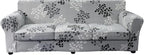 KRFOONN 3 Piece Stretch Sofa Couch Covers for 2 Cushion Couches Printed Sofa Loveseat Slipcover with 2 Separate Seat Cushion Covers Washable Sofa Slip Covers Furniture Protector (Loveseat, 02), Medium