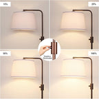 Nintiue [Upgraded] Dimmable Floor Lamp, 1000 Lumens LED Edison Bulb Included, Modern Arc Standing Tall Brown Floor Lamp for Living Room Bedroom Office Dining Room