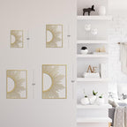 SIGNLEADER Metal Wall Art Decor Shining Sun Minimalist Modern Abstract Wall Sculpture Hangings Home Decoration for Living Room, Bedroom, Bathroom, Kitchen, Outdoor - 30" Gold