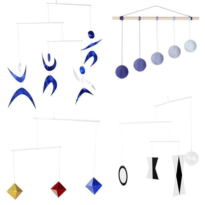 Set of 4 Portable Montessori - Munari, Gobbi, Octahedron, Dancers. Montessori Mobile, Baby Mobile, Hanging Mobile