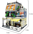 ENJBRICK Garden Hotel Assembly Square Building kit,Modular House Building Blocks Model Set for Teens and Adults.Collectible Display Toy Building Set 1284 PCS