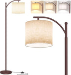 SUNMORY Floor Lamps for Living Room, Modern Floor Lamp with 9W 3 Color Temperatures Bulb, Metal Standing Lamps with Adjustable Lampshade, Arc Tall Floor Lamp for Bedroom, Office, Home Decor (Brown)
