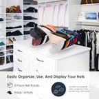 OAPRIRE Hat Stand for Baseball Caps Display and Organizer, No Install Acrylic Hat Organizer 2 Pack Holds 14 Baseball Caps for Closet, Bedroom, Dresser (Frosted Clear)