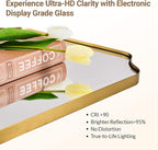 ANDY STAR Brushed Gold Mirror, 24"x32" Bathroom Vanity Mirror, Unique Rectangular Bathroom Mirror with Stainless Steel Metal Framed, Wall Mounted Decorative Mirror (Horizontal/Vertical)